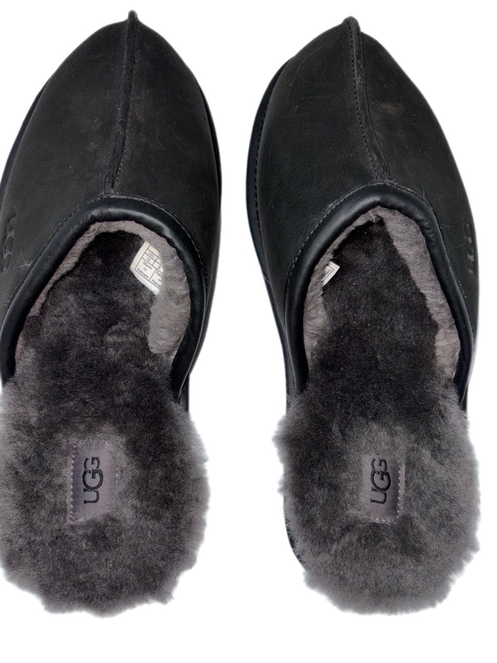 UGG Men's Dark Grey Sheepskin-Lined Slip-On Mules